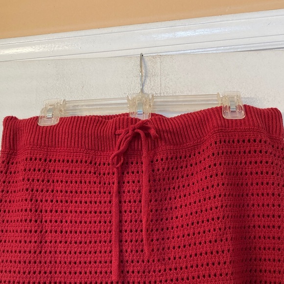 Universal Thread Red Crochet Drawstring Mini Skirt - Picture 2 of 8